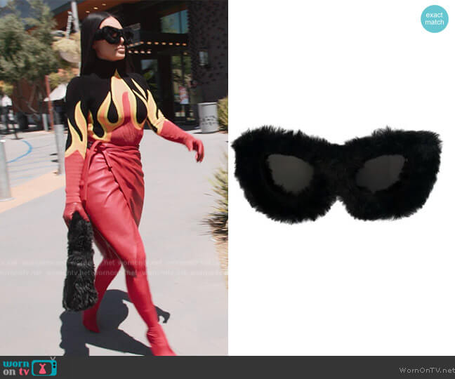 Balenciaga Fluffy Cat cat eye-frame sunglasses worn by Kim Kardashian (Kim Kardashian) on The Kardashians