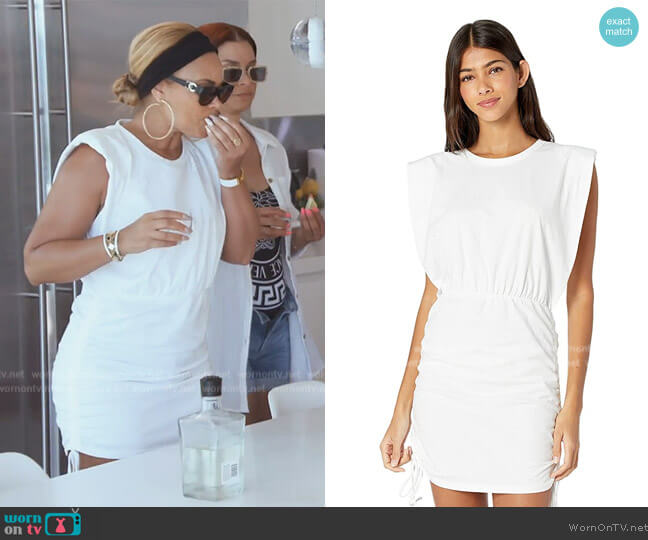 Bardot Toni Shoulder Pad Mini Dress worn by Gizelle Bryant on The Real Housewives of Potomac