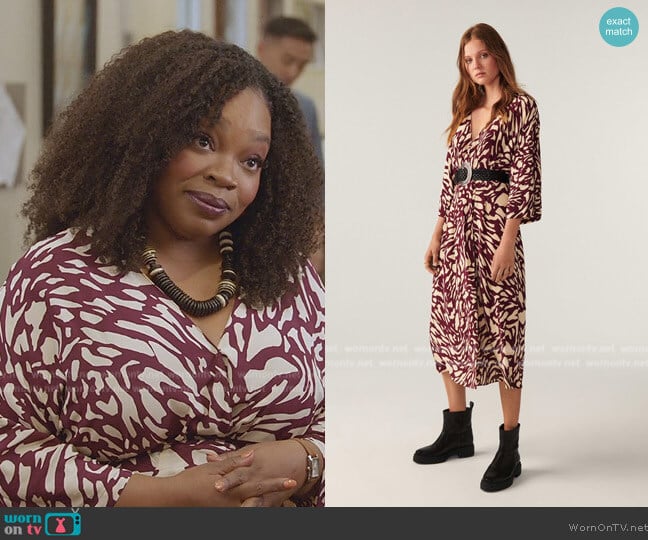 WornOnTV: Printed wrap dress on All American | Clothes and Wardrobe from TV