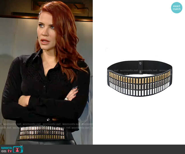 Bcbgmaxazria Studded Belt worn by Sally Spectra (Courtney Hope) on The Young and the Restless