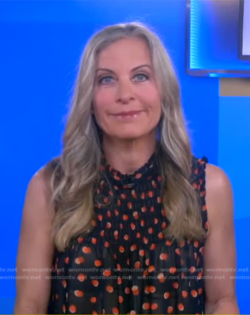 WornOnTV: Becky’s black dot print top on Good Morning America | Clothes ...