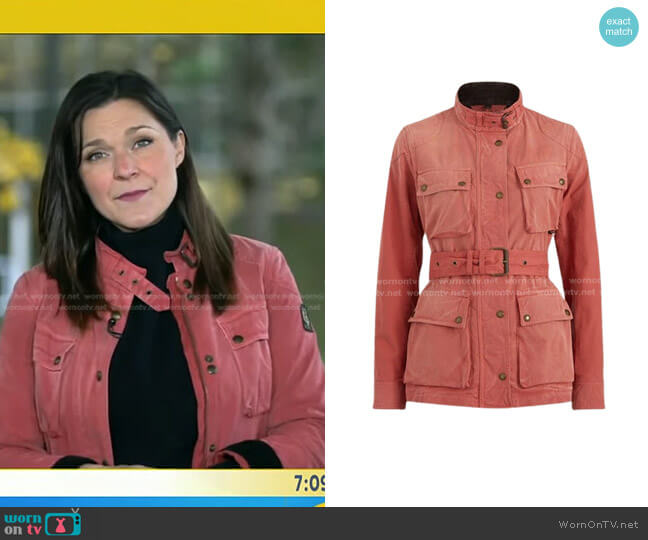 Belstaff Trialmaster Motorcycle Jacket worn by Maggie Rulli on Good Morning America