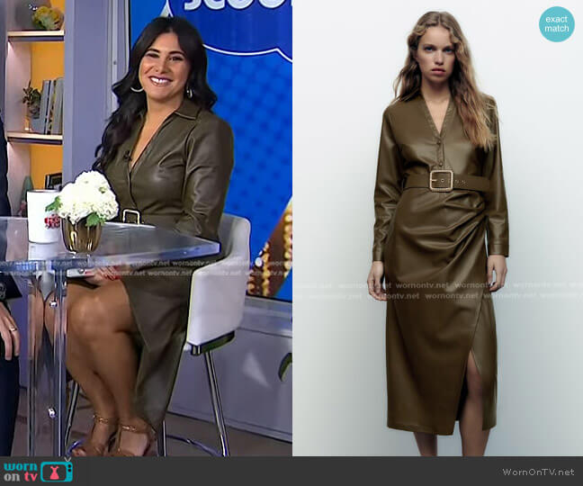 Zara Belted Faux Leather Dress worn by Joelle Garguilo on Today