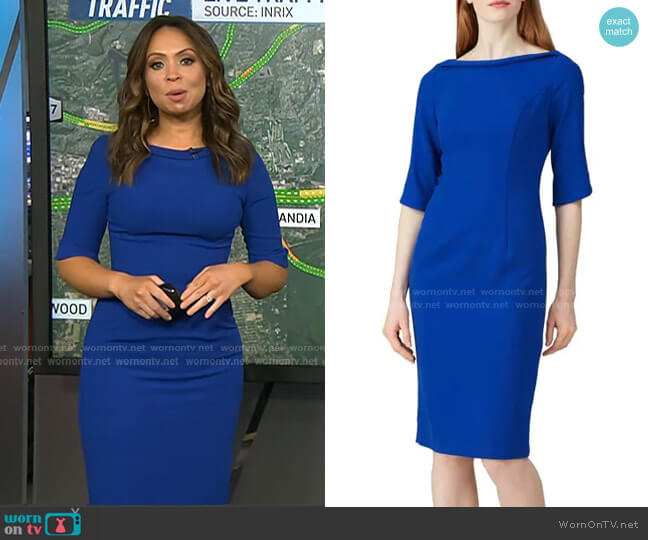 WornOnTV: Adelle’s blue elbow sleeve sheath dress on Today | Adelle ...