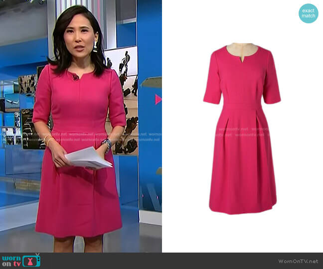 Boden Dorchester Wool Midi Dress worn by Vicky Nguyen on NBC News Daily