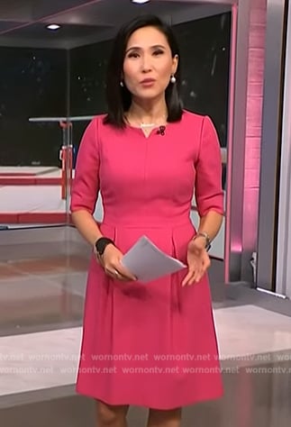 Vicky’s pink elbow sleeve dress on NBC News Daily