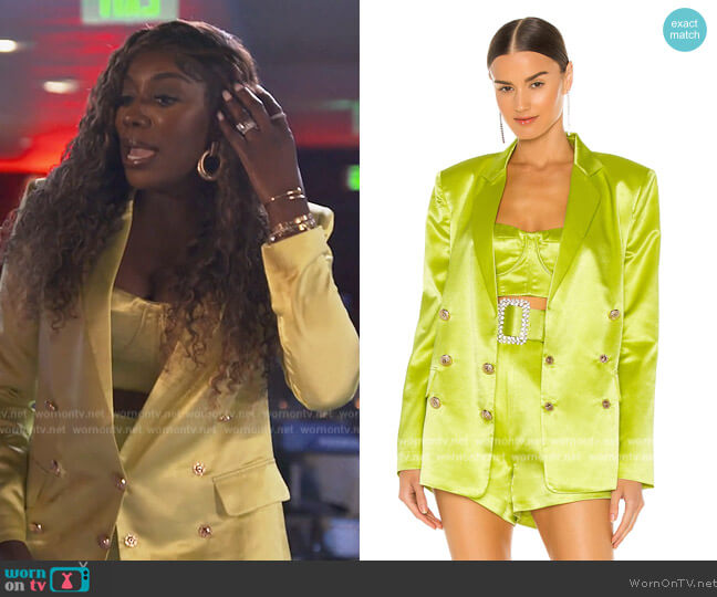 Bronx and Banco Capri Bralette Top and Blazer worn by Wendy Osefo on The Real Housewives of Potomac