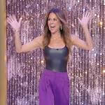 Brooke Burke’s purple satin pants on Tamron Hall Show