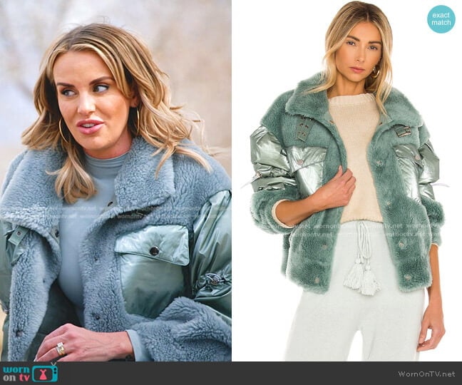 Bubish Isla Teddy Faux Fur Jacket worn by Whitney Rose on The Real Housewives of Salt Lake City