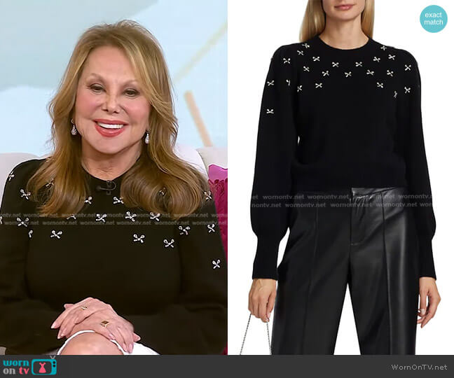 Cami NYC Lulie Bow-Embellished Sweater worn by Marlo Thomas on Today