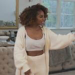 Candiace’s white teddy cardigan on The Real Housewives of Potomac