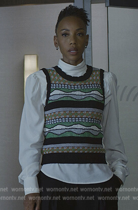 Carmen's mixed knit vest on The Good Fight