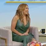 Carrie Inaba’s green leather fringe dress on Tamron Hall Show