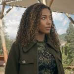 Cassie’s green wool shirt jacket on Big Sky