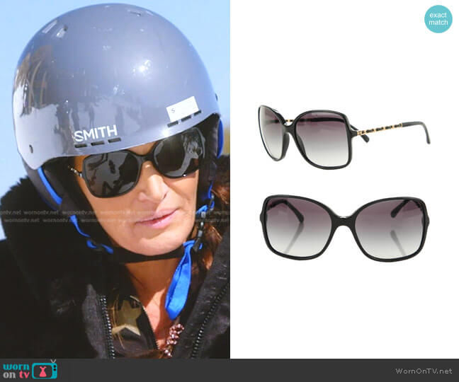 Chanel Square Chain Sunglasses 5210-Q worn by Lisa Barlow on The Real Housewives of Salt Lake City