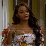 Chanel’s print embroidered top on Days of our Lives