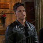 Charlie’s black leather zip jacket on Days of our Lives