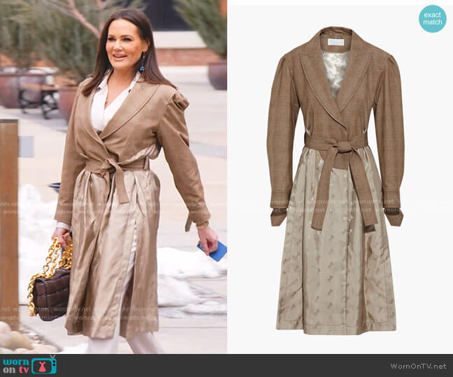 Chloe Belted Checked Coat worn by Meredith Marks on The Real Housewives of Salt Lake City