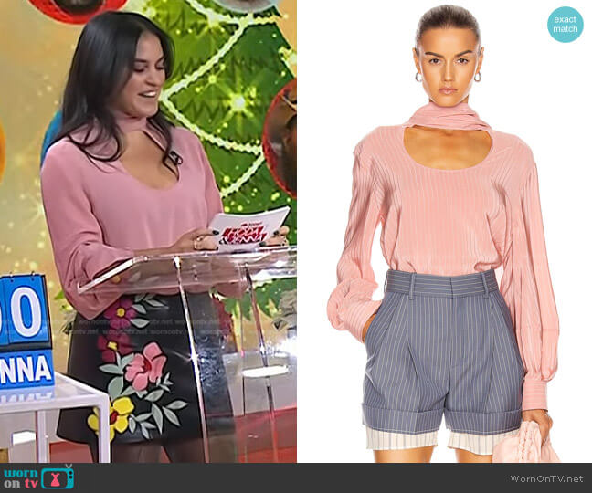 Chloe Circle Cutout Blouse worn by Donna Farizan on Today