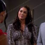 Chloe’s snake print smocked dress on Days of our Lives