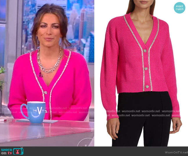 Cinq a Sept Palmer Cardigan worn by Alyssa Farah Griffin on The View