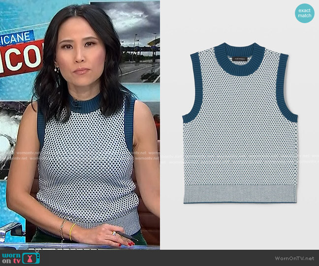 Club Monaco Textured Mock Shell worn by Vicky Nguyen on NBC News Daily