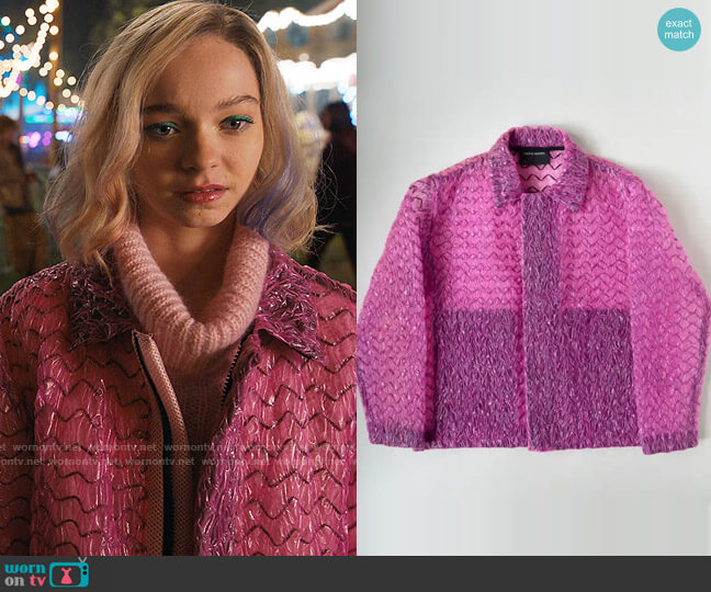 Craig Green Pink Bubble Wrap Jacket worn by Enid Sinclair (Emma Myers) on Wednesday