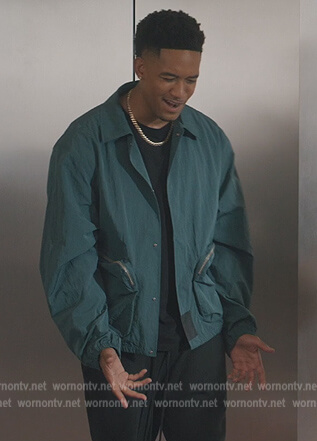 Damon's teal utility jacket on All American Homecoming
