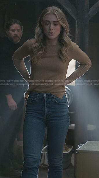 Michaela's beige sweater and jeans on Manifest