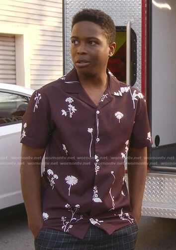 Darius’s brown floral shirt on 9-1-1
