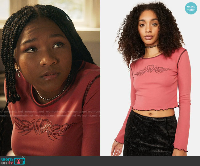 Delias by Dolls Kill Around The Clock Crop Top worn by Delilah (Laya DeLeon Hayes) on The Equalizer