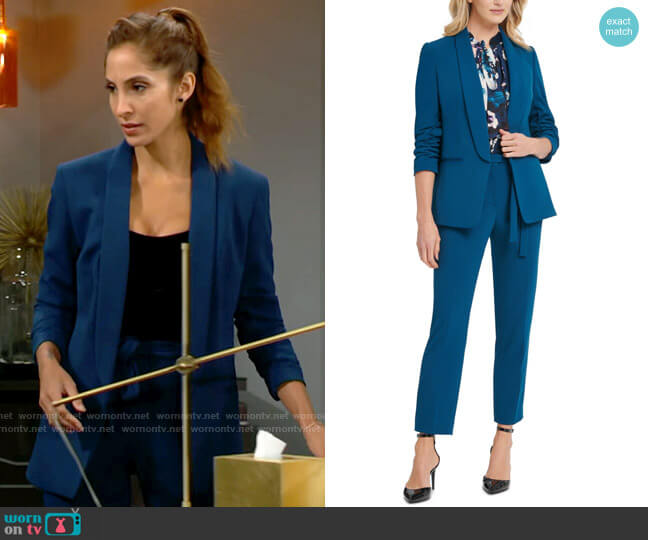 DKNY Shawl Collar Blazer and Pants worn by Lily Winters (Christel Khalil) on The Young and the Restless