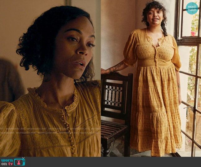 Doen Rolande Dress in Wheat worn by Amy Wheeler (Zoe Saldana) on From Scratch