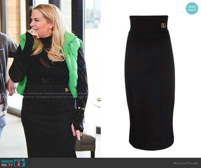 Dolce & GAbbana Logo-Plaque Pencil Skirt worn by Heather Gay on The Real Housewives of Salt Lake City