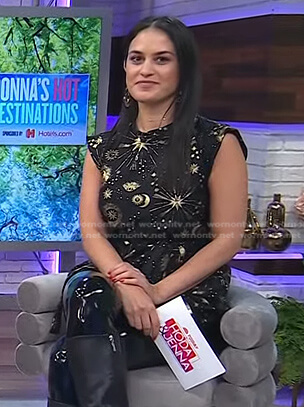 Donna’s black celestial print top on Today