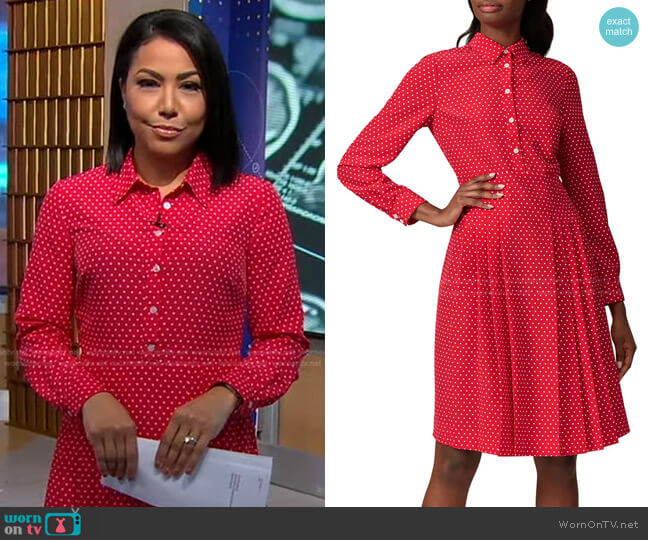 WornOnTV: Stephanie’s red polka dot dress on Good Morning America