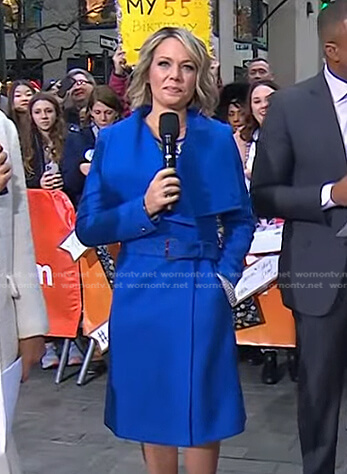 Dylan’s blue wrap coat on Today