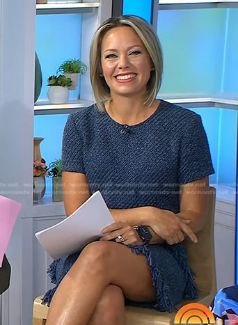 Dylan’s blue tweed dress on Today