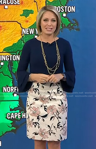 Dylan's white floral pencil skirt on Today