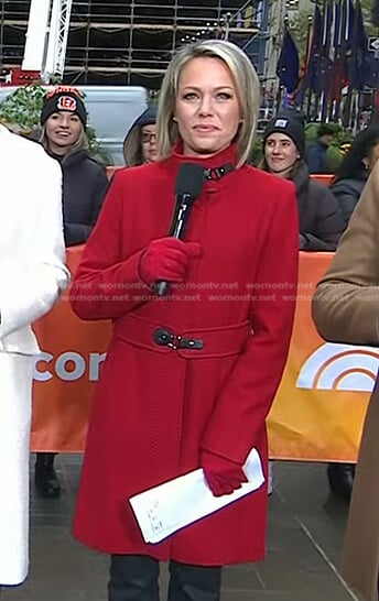 Dylan’s red buckle coat on Today