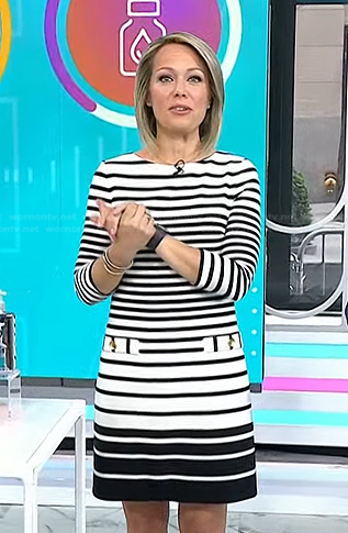 Dylan’s white and black striped dress on Today