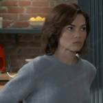 Elizabeth’s slate blue sweater on General Hospital