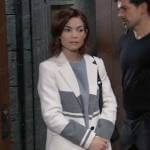 Elizabeth’s white coat with grey stripes on General Hospital