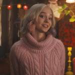 Enid’s pink cable knit sweater on Wednesday