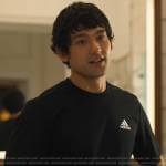 Ethan’s black Adidas running shirt on The White Lotus