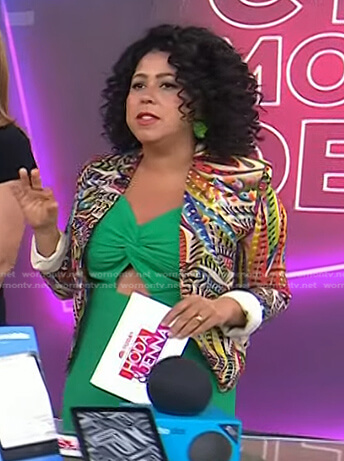 Evette Rios's feather print blazer on Today