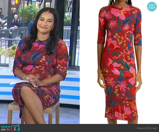 Farm Rio Snake Garden Jersey Dress worn by Morgan Radford on Today