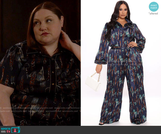 Fashion Nova The Entertainer Satin Jumpsuit worn by Gigi Taylor-Roman (Beth Ditto) on Monarch