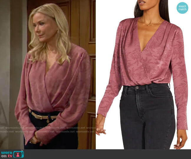 Favorite Daughter The Date Blouse in Mauve worn by Brooke Logan (Katherine Kelly Lang) on The Bold and the Beautiful