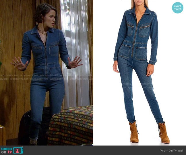 Free People Lennox Jumpsuit worn by Sarah Horton (Linsey Godfrey) on Days of our Lives